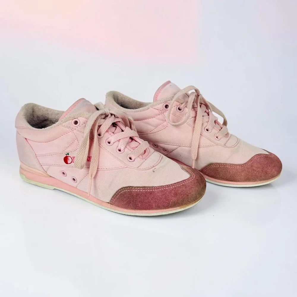 RARE Vintage 1980s Dexter Bowling Shoes Womens 6.5 Pink Apple Logo Suede Toe